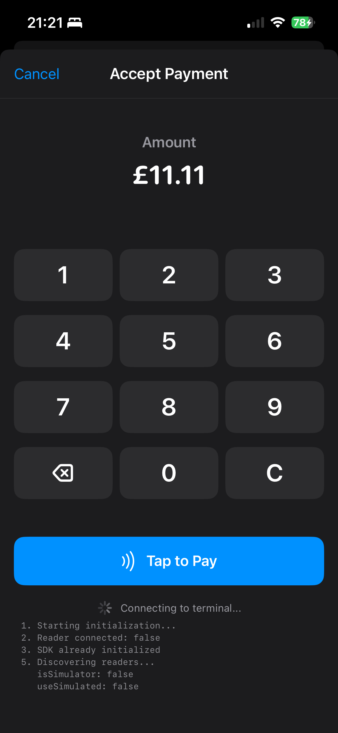 PayFlow payment keypad